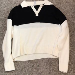 Black and white sweater.